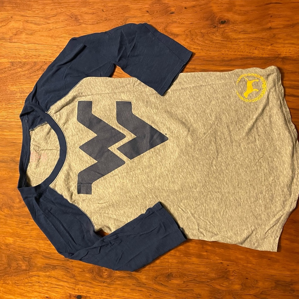 Pink WVU Mountaineers baseball tee, S